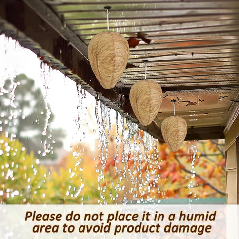 DECYOOL 4 Pack Paper Wasp Nest Decoy Hanging Wasp Nest Stay Away from Wasps Hornets Yellow Jackets(Dark Brown, Orange)...
